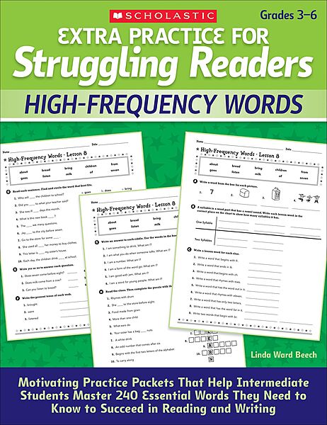 Extra Practice for Struggling Readers: High-Frequency Words: Motivating Practice Packets That Help Intermediate Students Master 240 Essential Words They Need to Know to Succeed in Reading and Writing