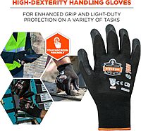 Nitrile Coated Work Gloves, High Dexterity, Ergodyne ProFlex 7001, Medium,Black Black 1 Count (Pack of 1)