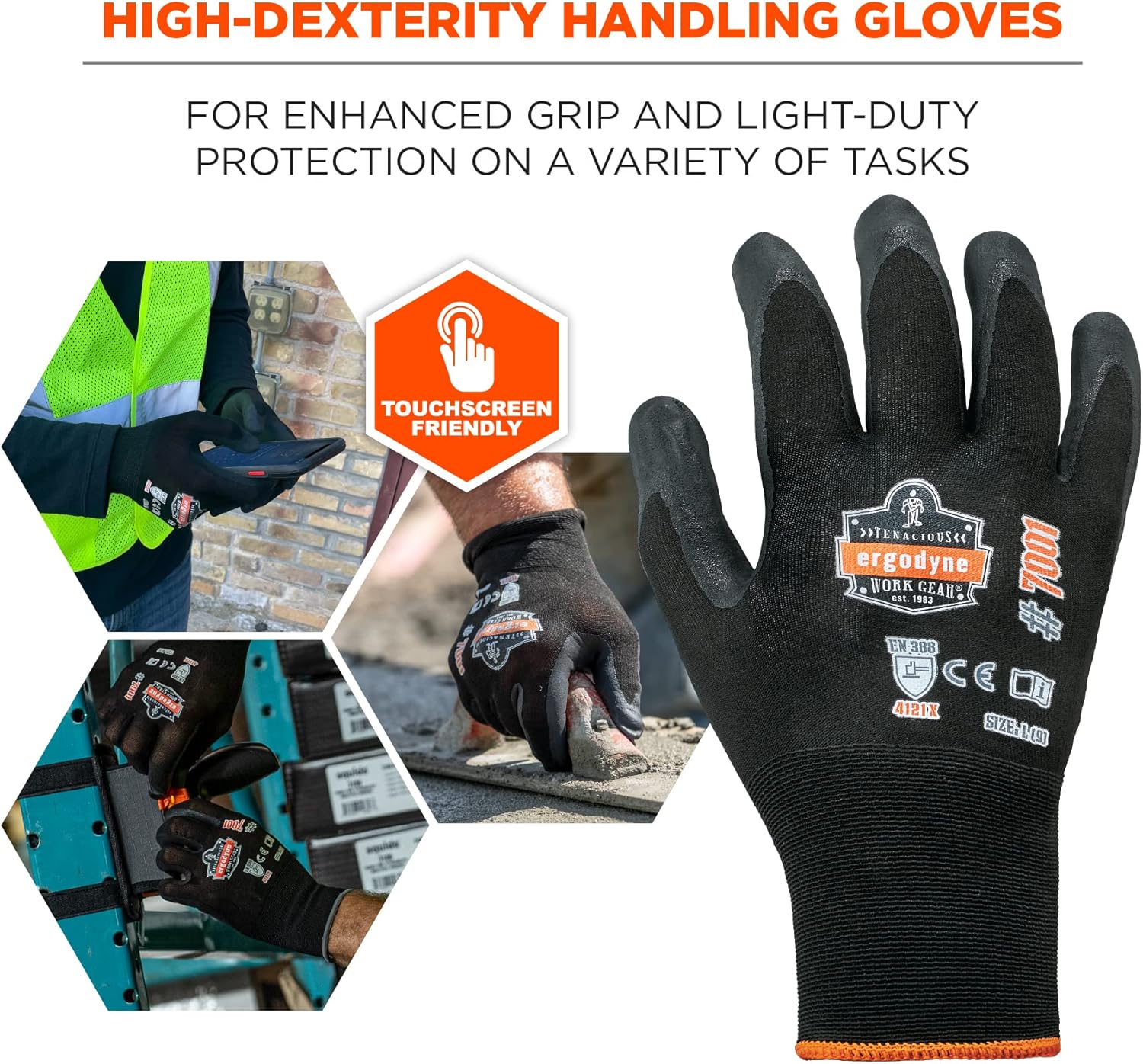 ERGODYNE ProFlex 7001 Nitrile Coated Work Gloves