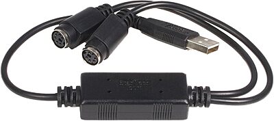 StarTech.com USB to PS/2 Adapter for Keyboard and Mouse - USBPS2PC - Black