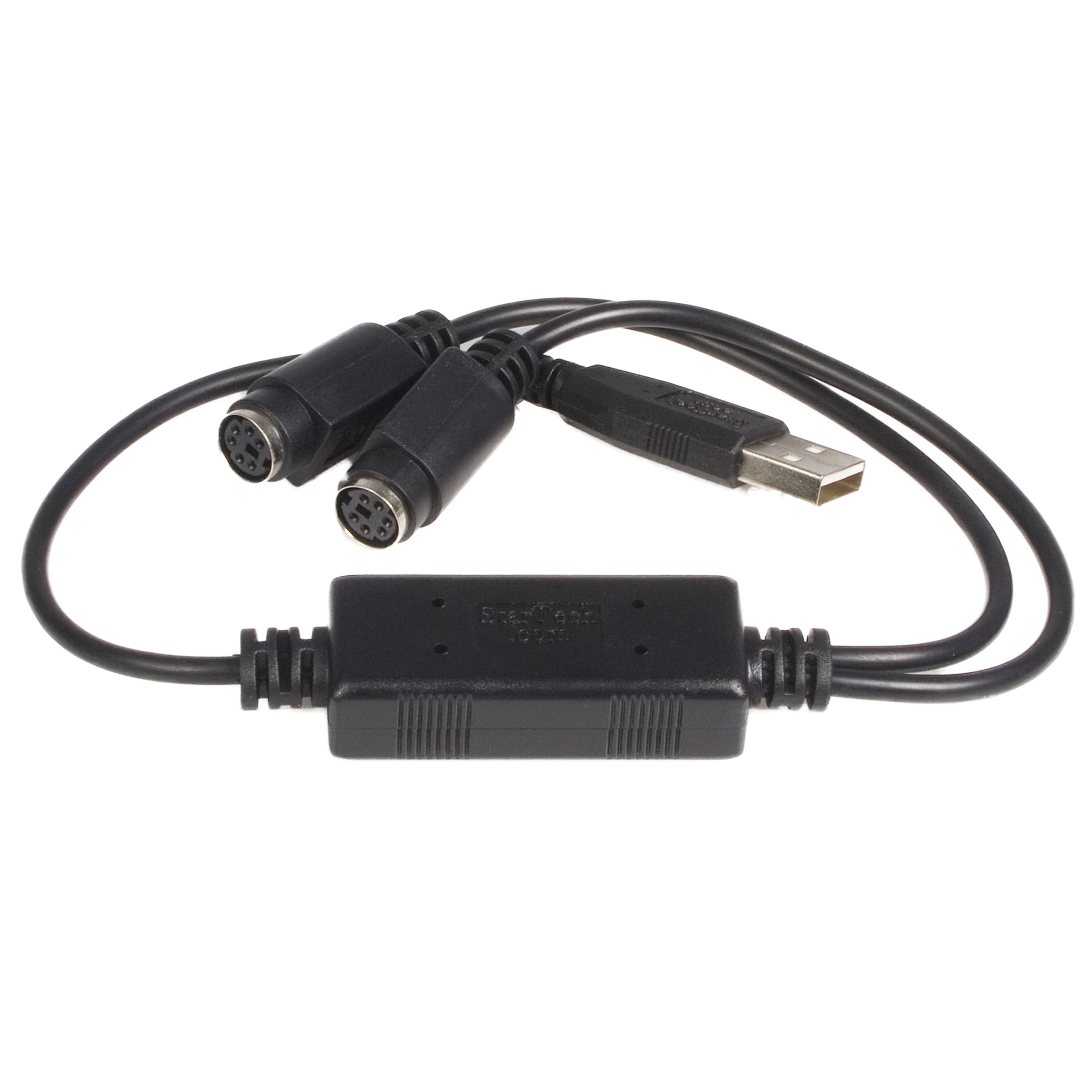 StarTech.com USB to PS/2 Adapter for Keyboard and Mouse - USBPS2PC - Black