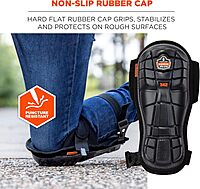 Ergodyne - 18442 ProFlex 342 Professional Knee Pads, Protective Extra Long Cap, Injected Gel Padded Technology, Adjustable Straps, Black