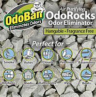 OdoBan Air Purifying OdoRocks Natural Odor Eliminator Made from Natural Volcanic Rocks, Made in the USA, Fragrance Free, 2 Pound Bag 32 Ounce (Pack of 1)