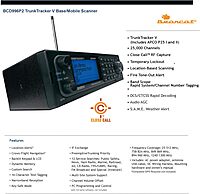 Uniden BCD996P2 Digital Mobile TrunkTracker V Scanner, 25,000 Dynamically Allocated Channels