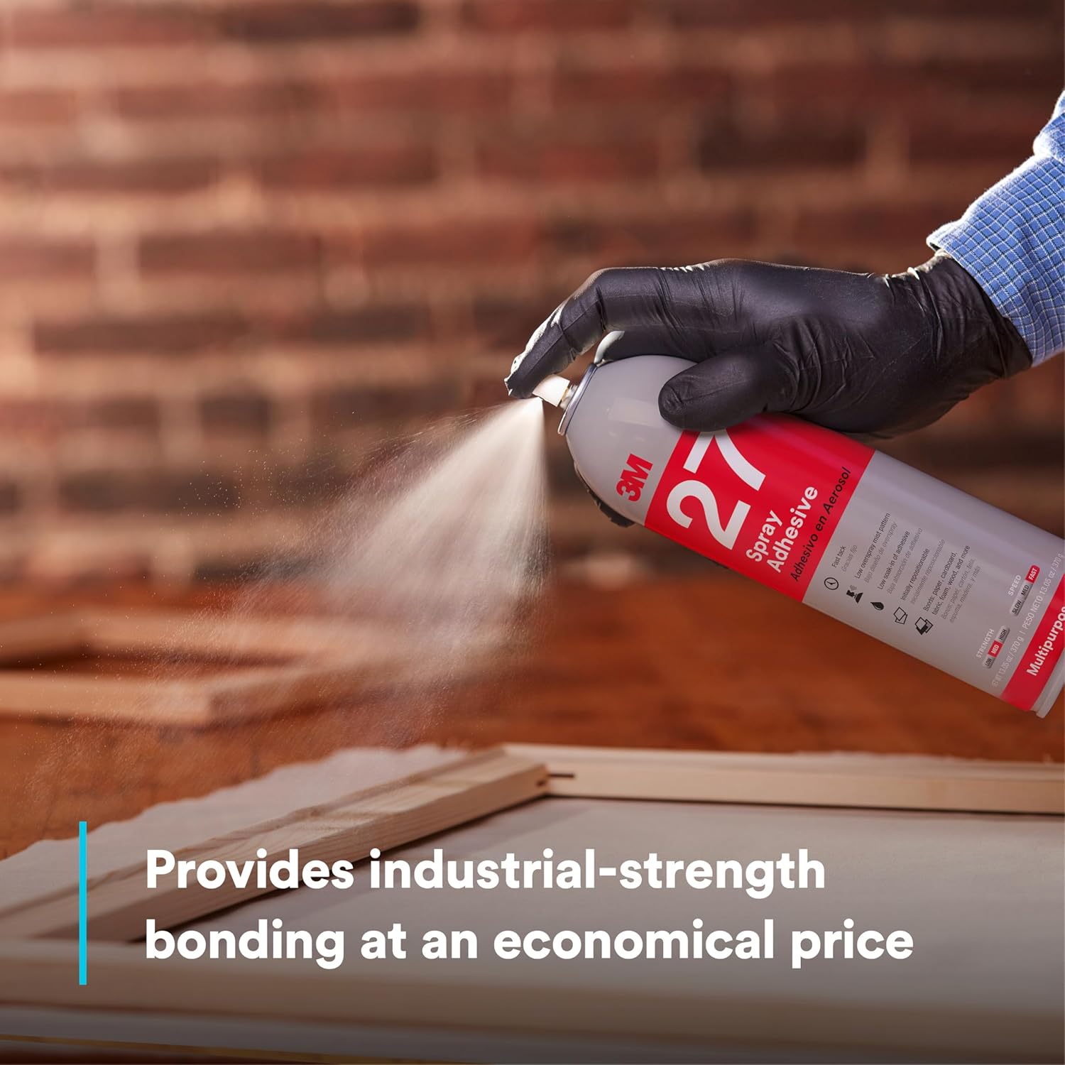 3M Multi-Purpose Spray Adhesive 27, Clear, 16 fl oz Can (Net Wt 13.05 oz), 1 Can, NOT FOR SALE IN CA AND OTHER STATES