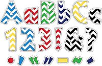 Barker Creek Letter Pop-Out Set of 2, 4" Chevron, Mixed-Design, 255 Upper and Lowercase Letters, Numbers, and Punctuation Marks in Each of 2 Designs, 510 Characters Total (4302)