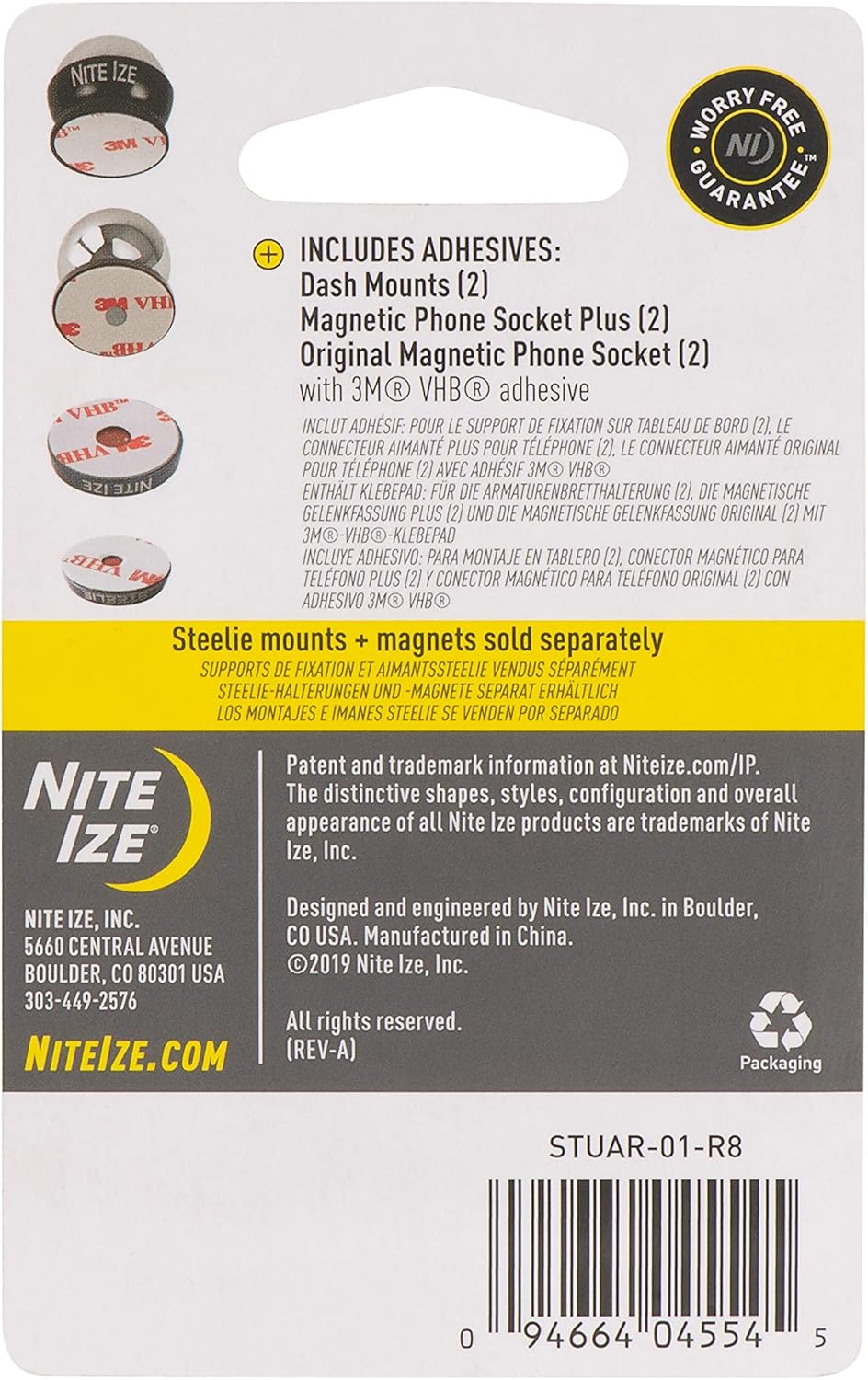 Nite Ize Steelie Universal Adhesive Replacement Kit - for Dash Mount and Phone Sockets