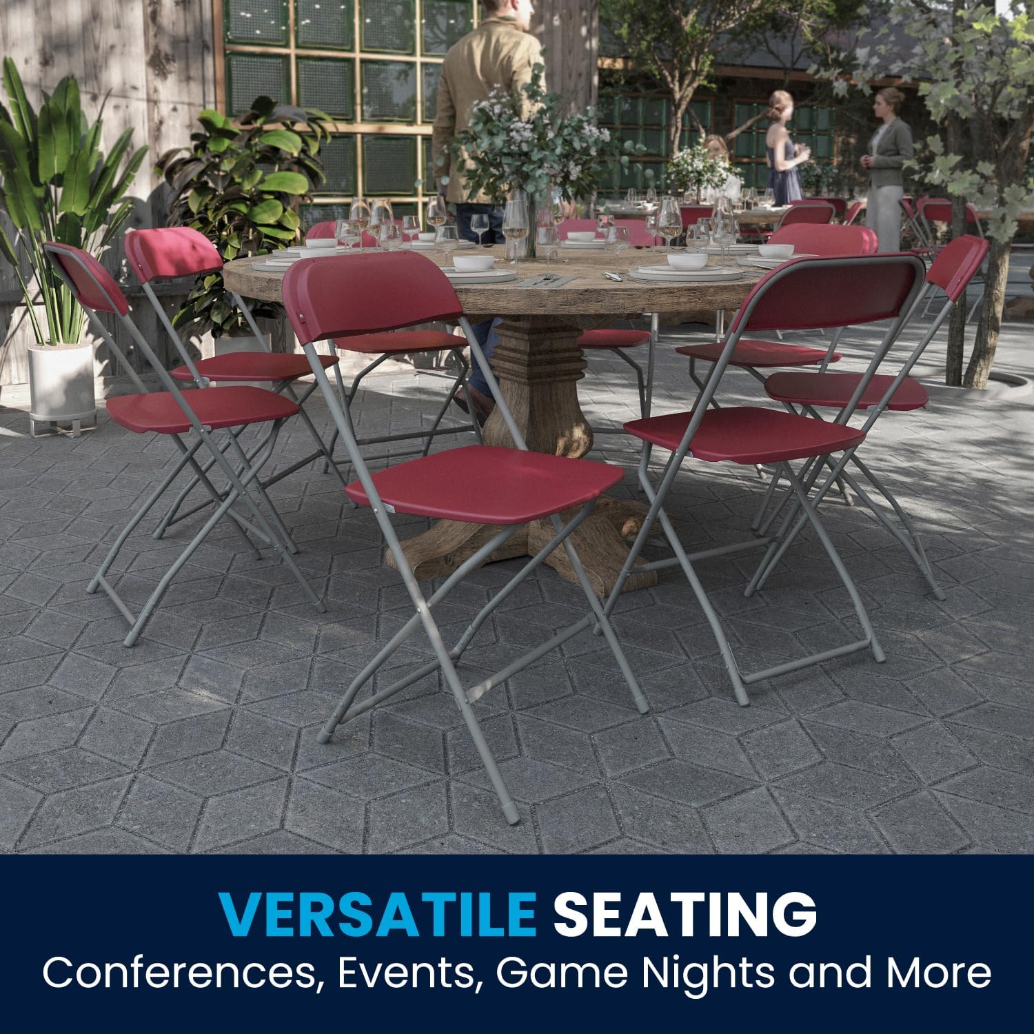 Flash Furniture Hercules Series Commercial-Grade Plastic Folding Chair - 650LB Weight Capacity