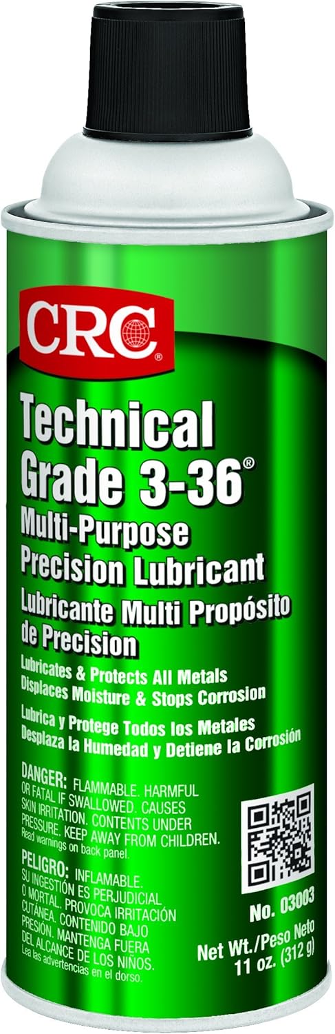 CRC Technical Grade 3-36 Multi-Purpose Precision Lubricant 03003 – 11 WT OZ, Plastic Safe Multi-Purpose Aerosol Lube 1 Pack