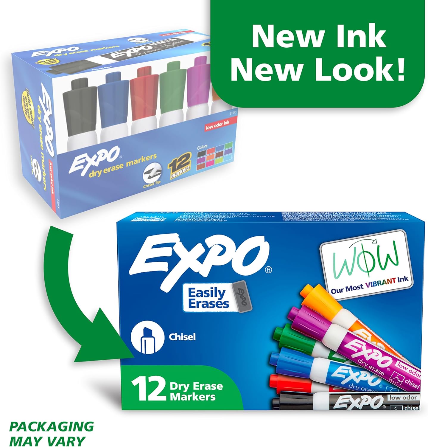 EXPO Dry Erase Markers, Low-Odor Ink, Chisel Tip