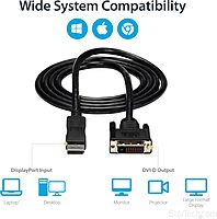StarTech.com 6ft (1.8m) DisplayPort to DVI Cable, DisplayPort to DVI Adapter Cable, DP to DVI-D Converter