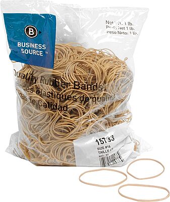 Business Source Quality Rubber Bands - Size: #16 - 2.5in Length x 0.1in Width - Sustainable - Rubber - Crepe - 1800 / Pack