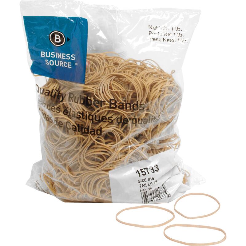 Business Source Quality Rubber Bands - Size: #16 - 2.5in Length x 0.1in Width - Sustainable - Rubber - Crepe - 1800 / Pack