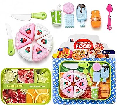 Tableware Food Cake Cutting Toy Playset
