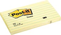 Post-it Notes, 3 in x 5 in, 12 Pads, 100 Sheets/Pad, Clean Removal, Canary Yellow, Lined