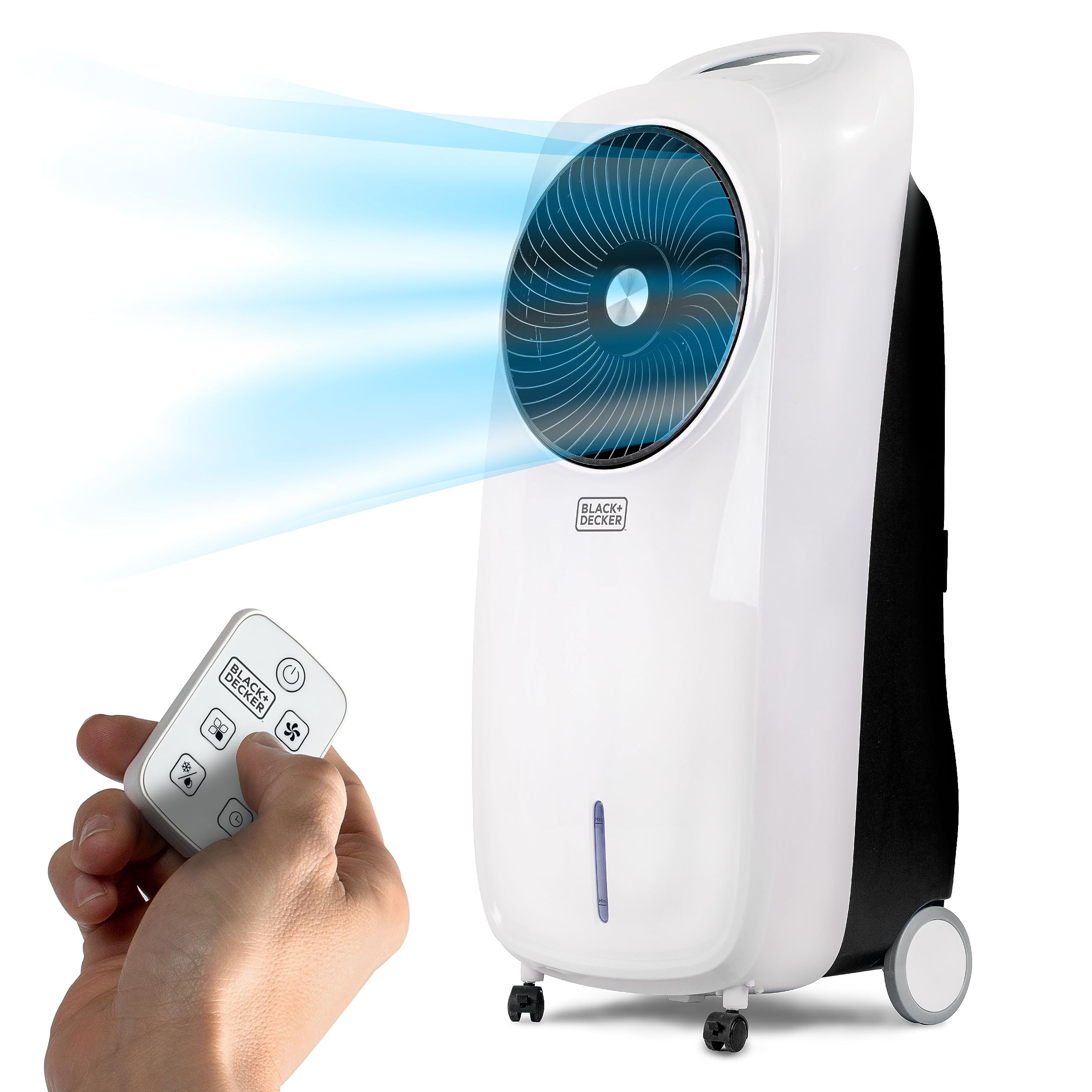 BLACK+DECKER Evaporative Air Cooler - Portable Air Conditioner Cooling Fan with LED Display, Remote Control