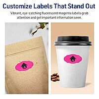 Avery Printable Oval Scalloped Labels, Sure Feed Technology, 1-1/8 in x 2-1/4 in, Neon Magenta, Print-to-the-Edge