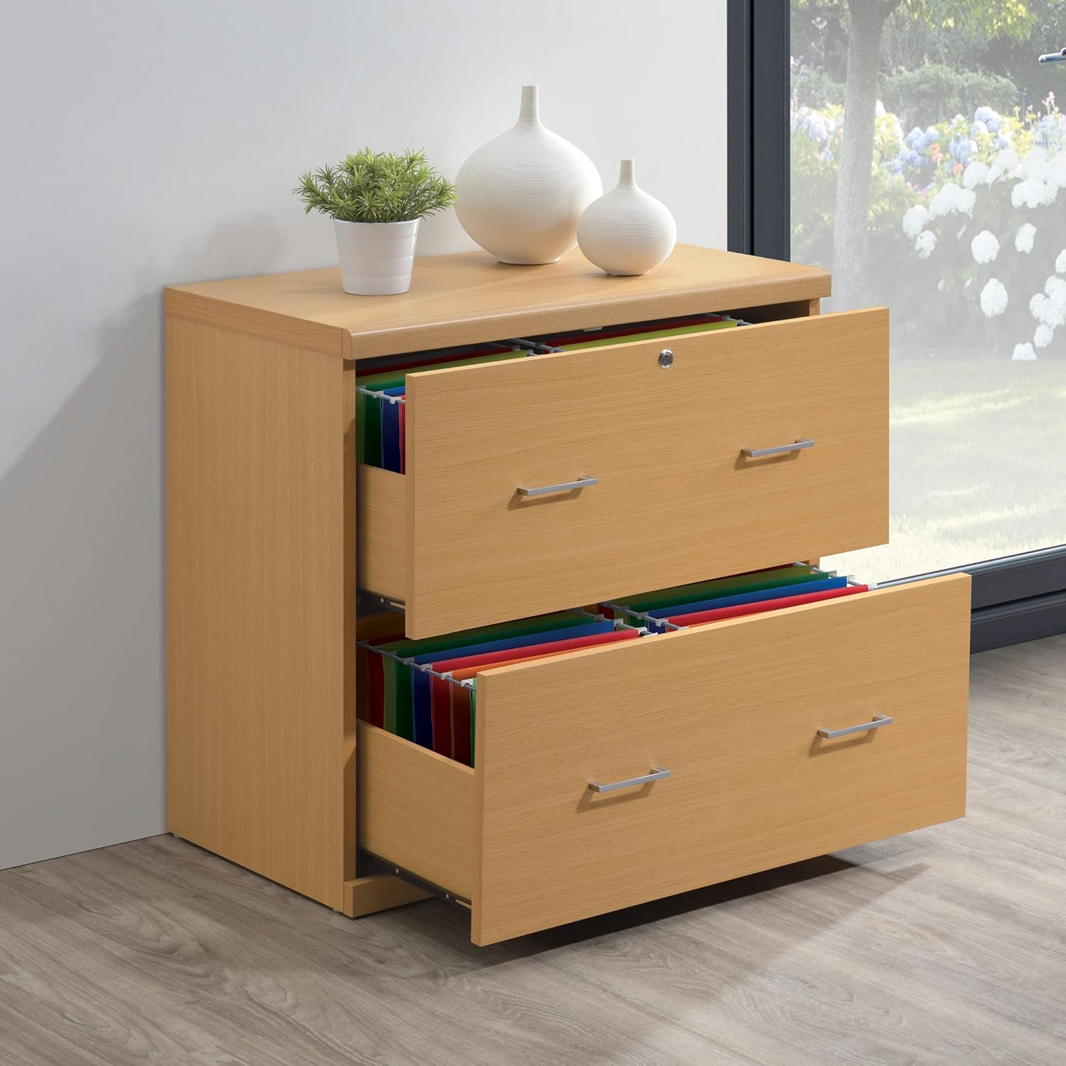Office Star Alpine 2-Drawer Lateral File Cabinet with Lockdowel Fastening System