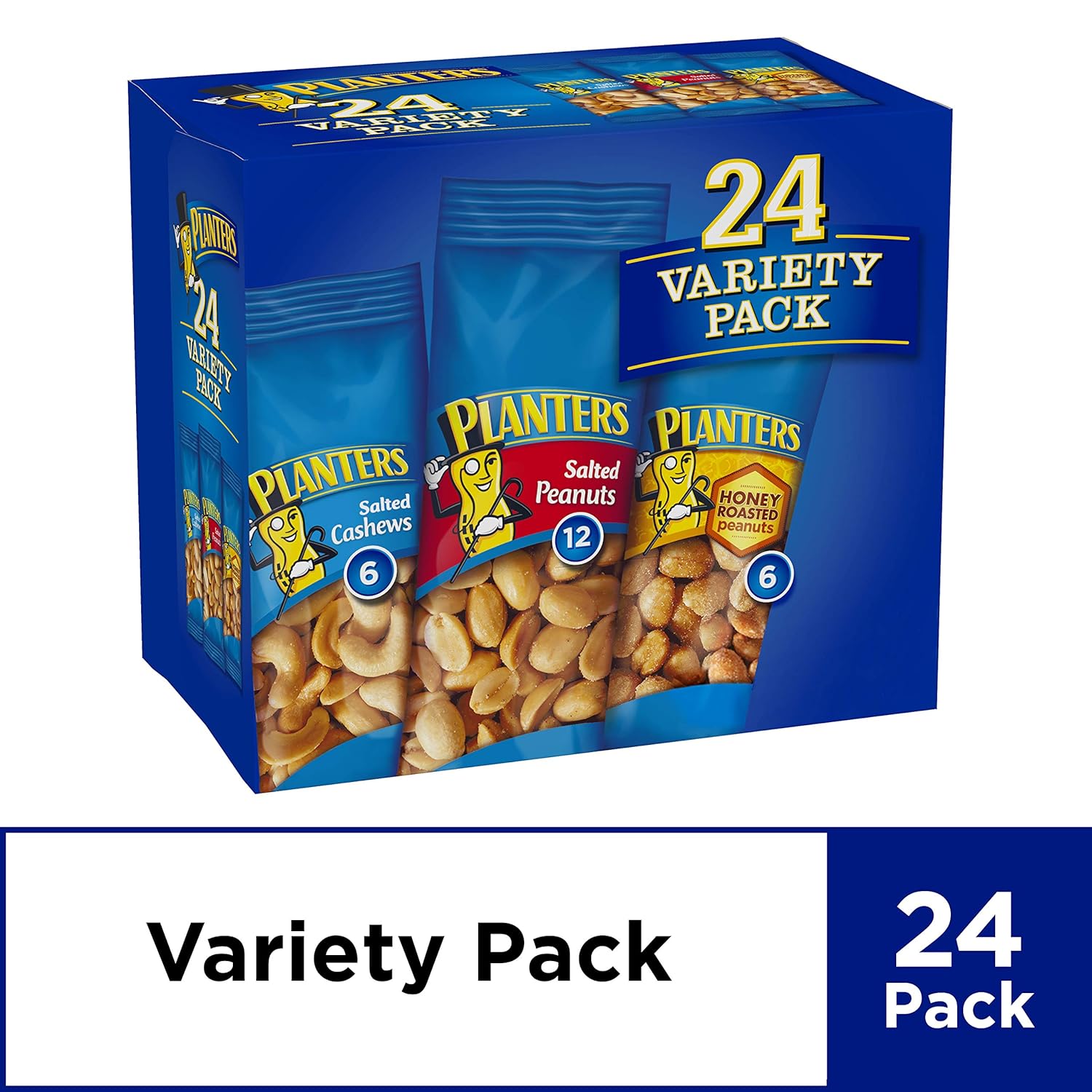 PLANTERS Variety Packs (Salted Cashews, Salted Peanuts & Honey Roasted Peanuts)