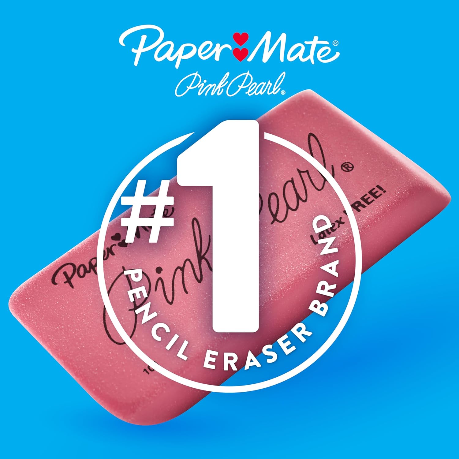 Paper Mate Pink Pearl Erasers, Medium, 24 Count