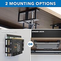 Mount-It! Under Desk Laptop Mount Holder, Laptop Mount for Desk, Space Saver Small Multimedia Device Bracket Underdesk Shelf for Notebook, Mac mini, MacBook, Keyboard, Anti Scratch, Black