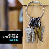 Nite Ize BigRing Steel S-Biner - Key Holder with Carabiners - Heavy-Duty Organizer with Black & Stainless Steel S-Biners - Key Ring & Keychain Accessories