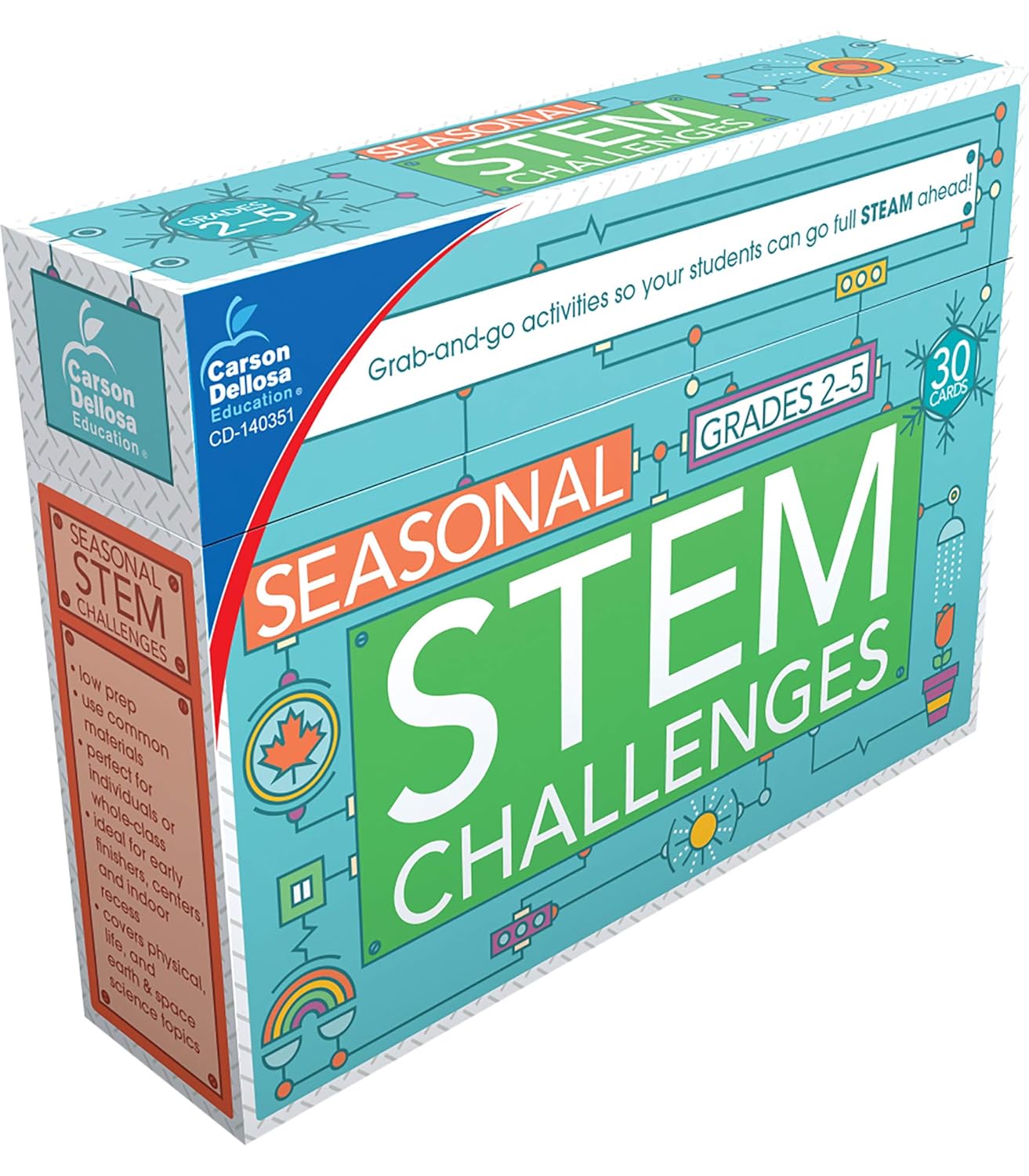 CARSON DELLOSA EDUCATION STEM Challenges Card Set for Grades 2-5