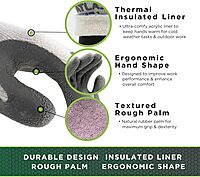 SHOWA Atlas 451 Natural Rubber Latex Palm Coated Insulated General Purpose Winter Work Glove