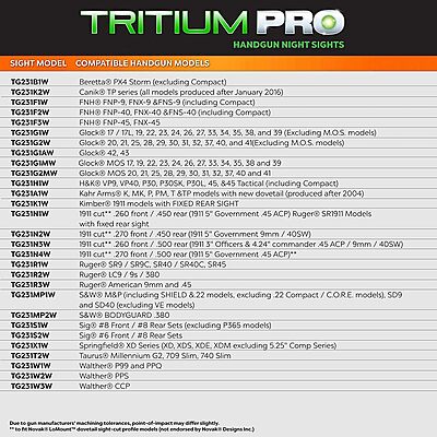 TRUGLO Tritium Pro Handgun Night Sights