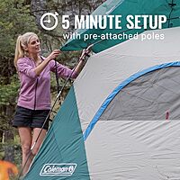 COLEMAN Skydome Tent with 5 Minute Setup, WeatherTec Waterproof System, Rainfly & Carry Bag