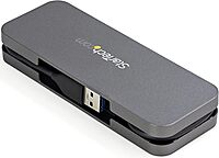 StarTech.com 4 Port USB 3.0 Hub - USB-A to 4X USB-A - SuperSpeed 5Gbps Portable USB 3.1 Gen 1 Type-A Hub - USB Bus Powered - Laptop/Desktop USB Hub with Long Cable 11" & Cable Management (HB30AM4AB)