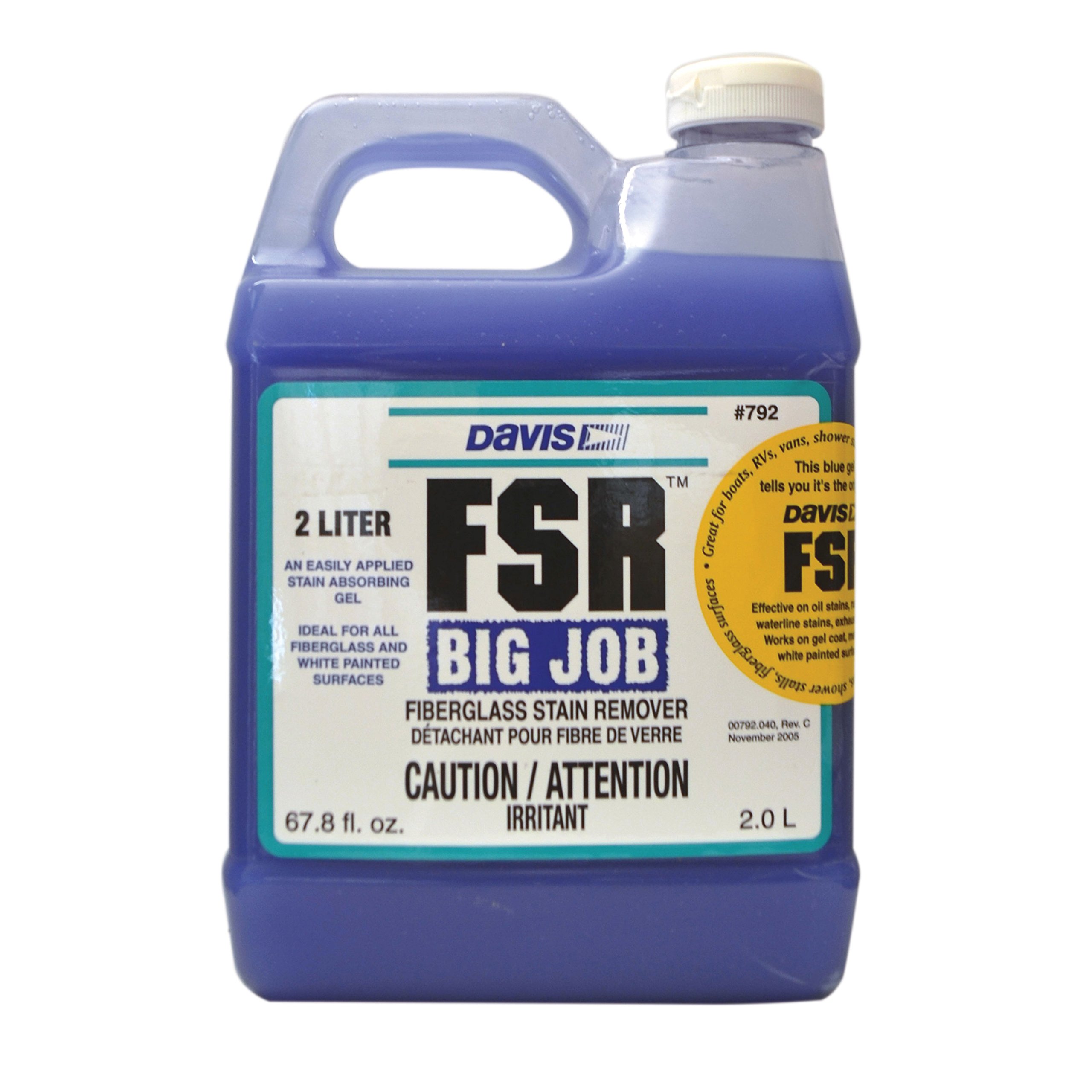 FSR Davis Fiberglass Stain Remover , 2 Liters - 792 67.6 Fl Oz (Pack of 1)