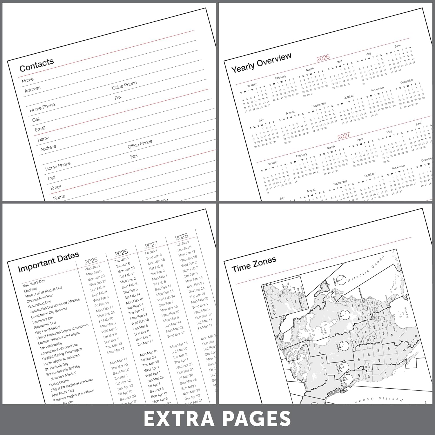 Office Depot Brand Monthly Planner, 8 1/2" x 11", Silver, January 2026 to December 2026, OD00163026