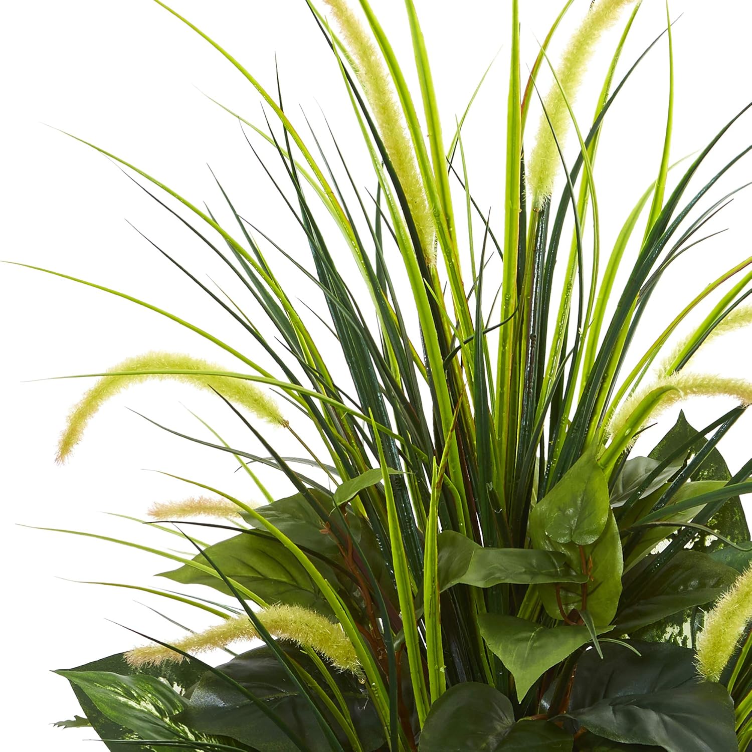 Nearly Natural Artificial White Mixed River Fern and Dogtail Plant, Tower Planter, Green,26"Dx26"Wx48"H