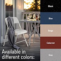 National Public Seating 2302 Deluxe Fabric Upholstered Triple Brace Double Hinge Premium Folding Chair, Graystone Surface