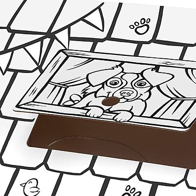 Bankers Box at Play Color in Dog Playhouse, Cardboard Playhouse for and Life Size Craft Activity for Kids and Families