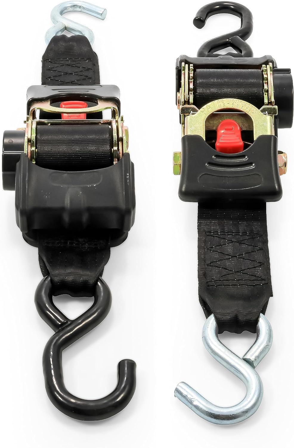 Camco Retractable Transom Tie Down Straps | Break Strength of 3,330lbs and Safe Working Load of 1,100lb | 2-Pack