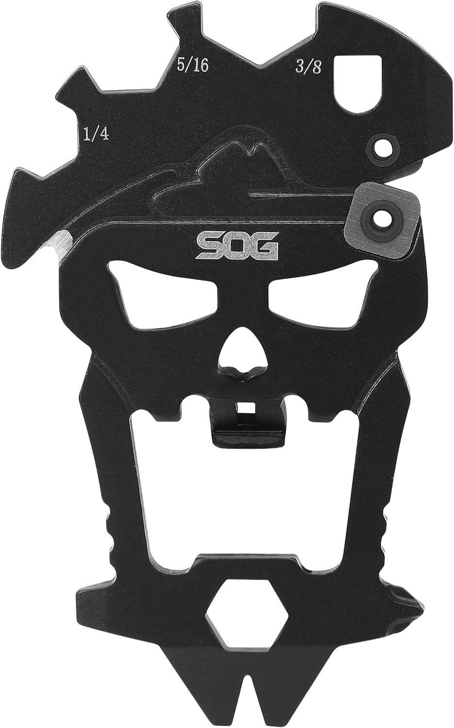 SOG MACV Everyday Carry Portable Compact Steel Keychain Tool | Hardcased Black, 12 Tools in One: Bottle Opener, Screwdrivers