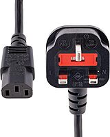 StarTech.com 6ft (1.8m) UK Computer Power Cable, 18AWG, BS 1363 to C13, 10A 250V, Black Replacement AC Power Cord