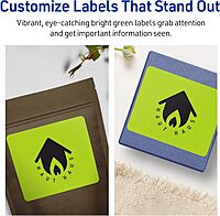 Avery Printable Rectangle Labels, Sure Feed Technology, 4" x 3", Bright Green Labels, Print-to-The-Edge, Laser/Inkjet Printable, 40 Total, Great for Shipping and Packaging 40 labels