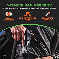 TRUGLO Tritium Pro Night Sights for Glock Handgun Models - Front & Rear Set (White Ring)