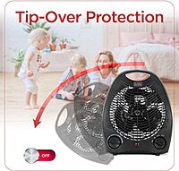 BLACK+DECKER Lightweight Space Heater for Indoor Use, 1500W Infrared Heater with Overheat Protection Black Heater