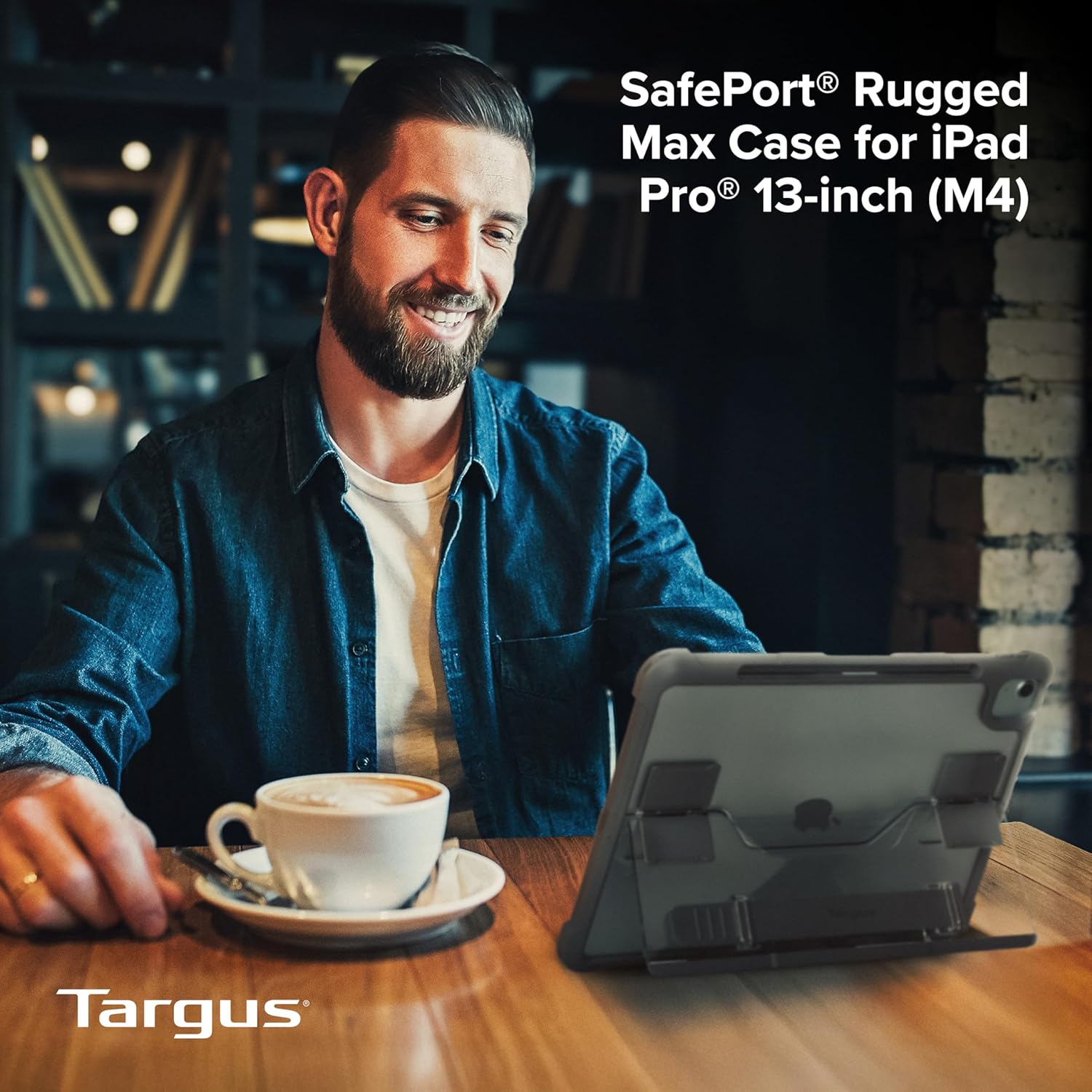 Targus SafePort Rugged Max Case for iPad Pro 13-inch (M4) – MIL-STD Drop Tested, Screen Protector, Kickstand, Hand Strap