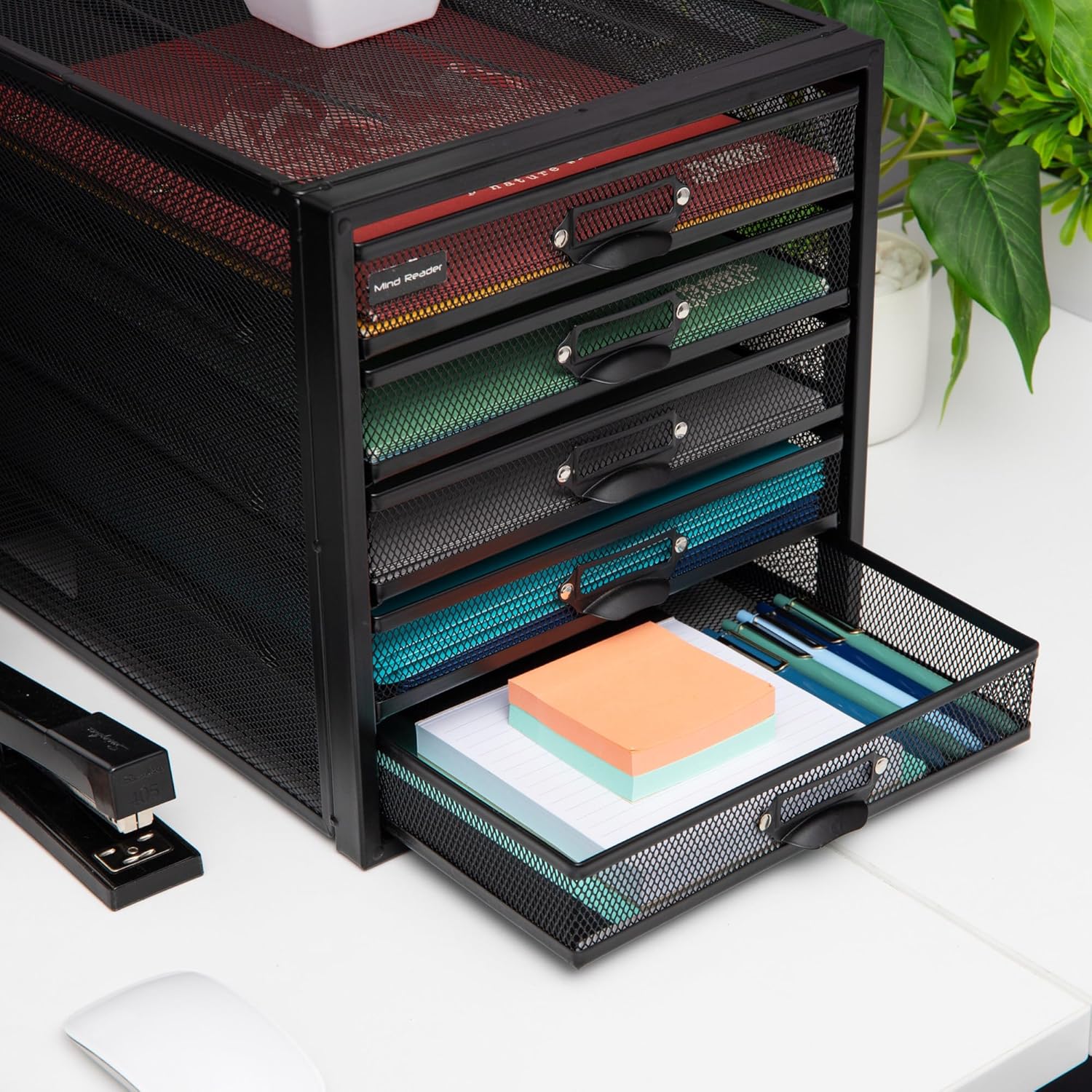Mind Reader Metal Mesh Desk Organizer - Multi-Purpose Desktop File Storage
