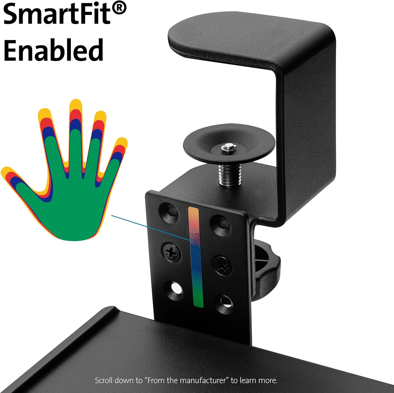 Kensington Clamp-On Keyboard Tray, Under Desk Keyboard Drawer with Cable Management