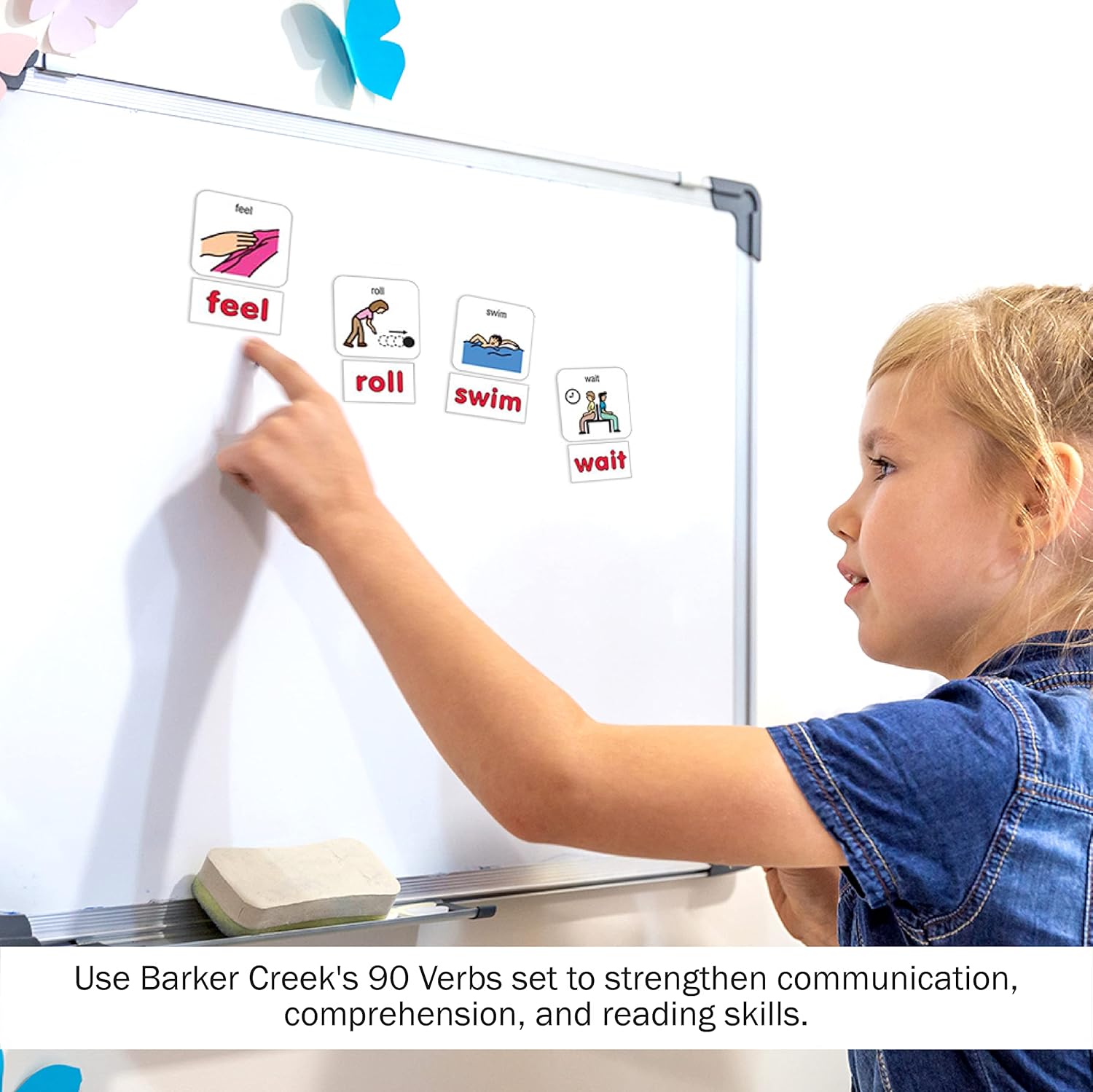 BARKER CREEK Learning Magnets, Picture Communication Symbol (PCS) Word Magnets