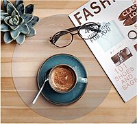 Floortex Desktex Anti-Microbial Circular Table Mats, 12in Diameter, Pack of 2, Fresh Mist