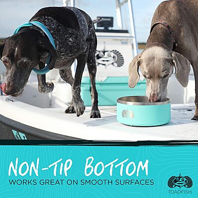 TOADFISH Non-Tipping Dog Bowl - Double-Walled Stainless Steel with SmartGrip