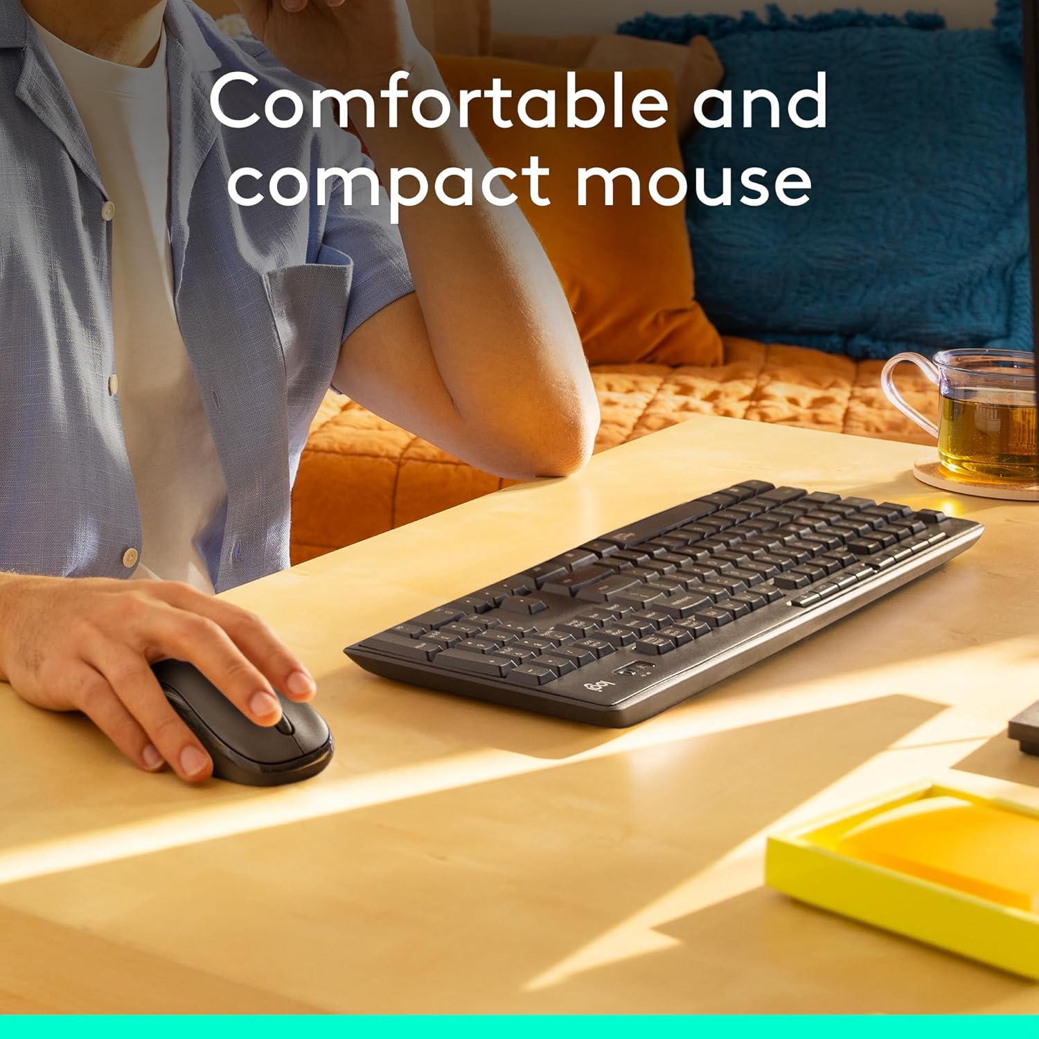 Logitech MK295 Wireless Mouse & Keyboard Combo with SilentTouch Technology, Full Numpad