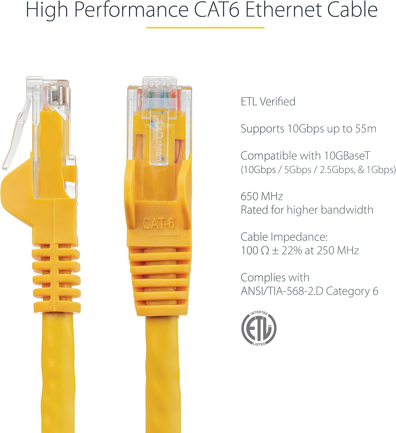 StarTech.com CAT6 Snagless RJ45 Ethernet Patch Cable